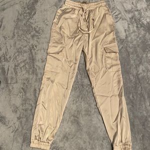 Satin beige joggers!